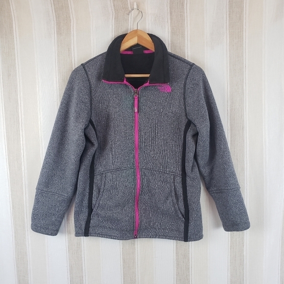 The North Face Banderitas Fleece Jacket Gray Girls Size Extra Large‎ - Picture 1 of 12